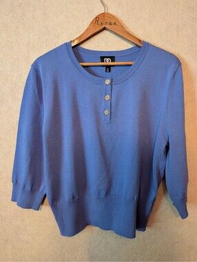 DEE OCLEPPO purple 3/4 sleeve blouse sz XL